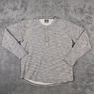 Men's Hurley Long Sleeve 1/4 Button Shirt Grey Large